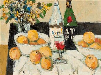 CHARLES F. QUEST Still Life with Citrus and Wine.